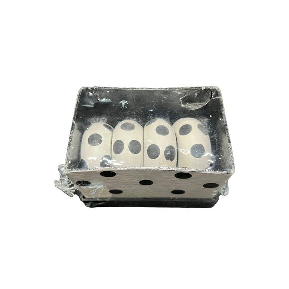 Silvestri White with Black Dots Napkin Rings Set of 4 NIB - Picture 1 of 3